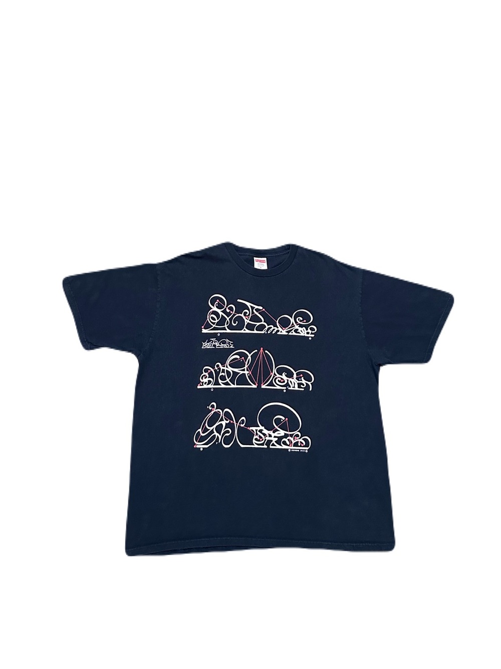 Supreme System Tee Navy Black F/W 2018 Size XL USA Made
